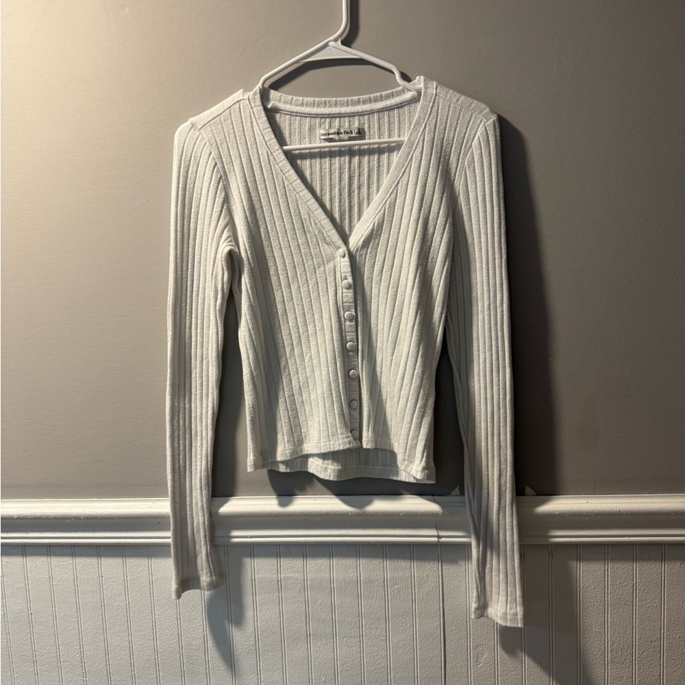 Abercrombie White Button Down Top Small